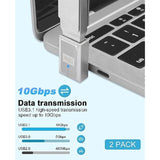 90 Degree Type C To Usb Adapter, Usb C To Usb A Adapter 10Gbps, Usb 3.0 Female