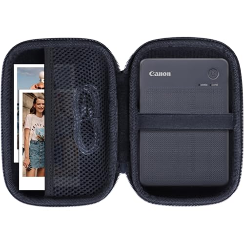 Storage Case Compatible With Canon Selphy Qx20 / Selphy Square Qx10 Compact Photo Printer (Dark Gray Case)