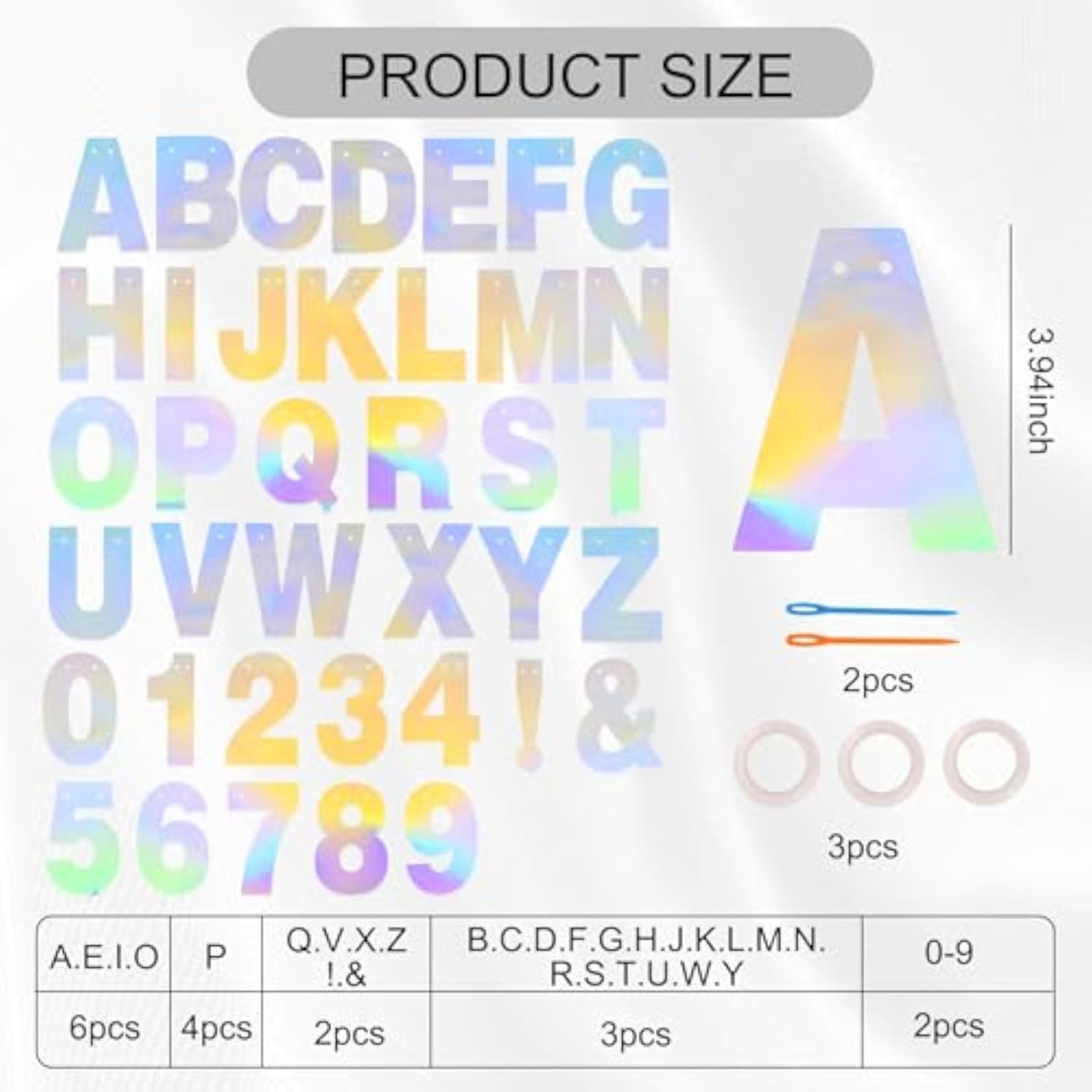116 Pc A-Z Silver Glitter Letter Banner DIY Kit Party Decoration