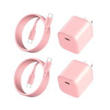 Usb C Charger Type C 20W Fast Speed Wall Adapter, 2 Pack Power Block 4Ft Type C To C Charging Cable Compatible With Samsung Galaxy S22 Note Google Pixel Macbook (2 X Pink Chargers)