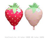 Strawberry Foil Balloons 18x26 Inch Pink Red Mylar Fruit Party Decor Pack of 4