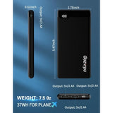 Rechargeable Power Bank,10000Mah Fast Charge Power Bank With Usb A And Usb C Ports, Portable Charger With Led Digital Screen For Heated Jackets And Vest?Hidden Black?