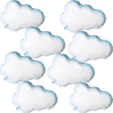 Large Cloud Mylar Balloons - Blue & White Party Decorations - Set of 8