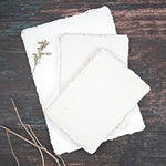 400 Gsm / 25 Sheets - Rough/Textured Watercolor Drawing/Sketching Paper - 6"X4"(A6)- Handmade/Deckle Edge Paper Made From Virgin Egyptian Cotton - Off-White By