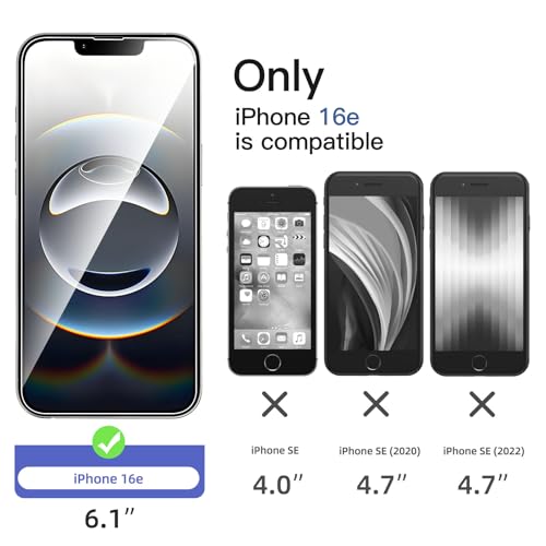 [3 Pack] Designed for iPhone 16e Screen Protector Tempered Glass,Case Friendly Ultra Resistant