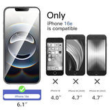 [3 Pack] Designed for iPhone 16e Screen Protector Tempered Glass,Case Friendly Ultra Resistant