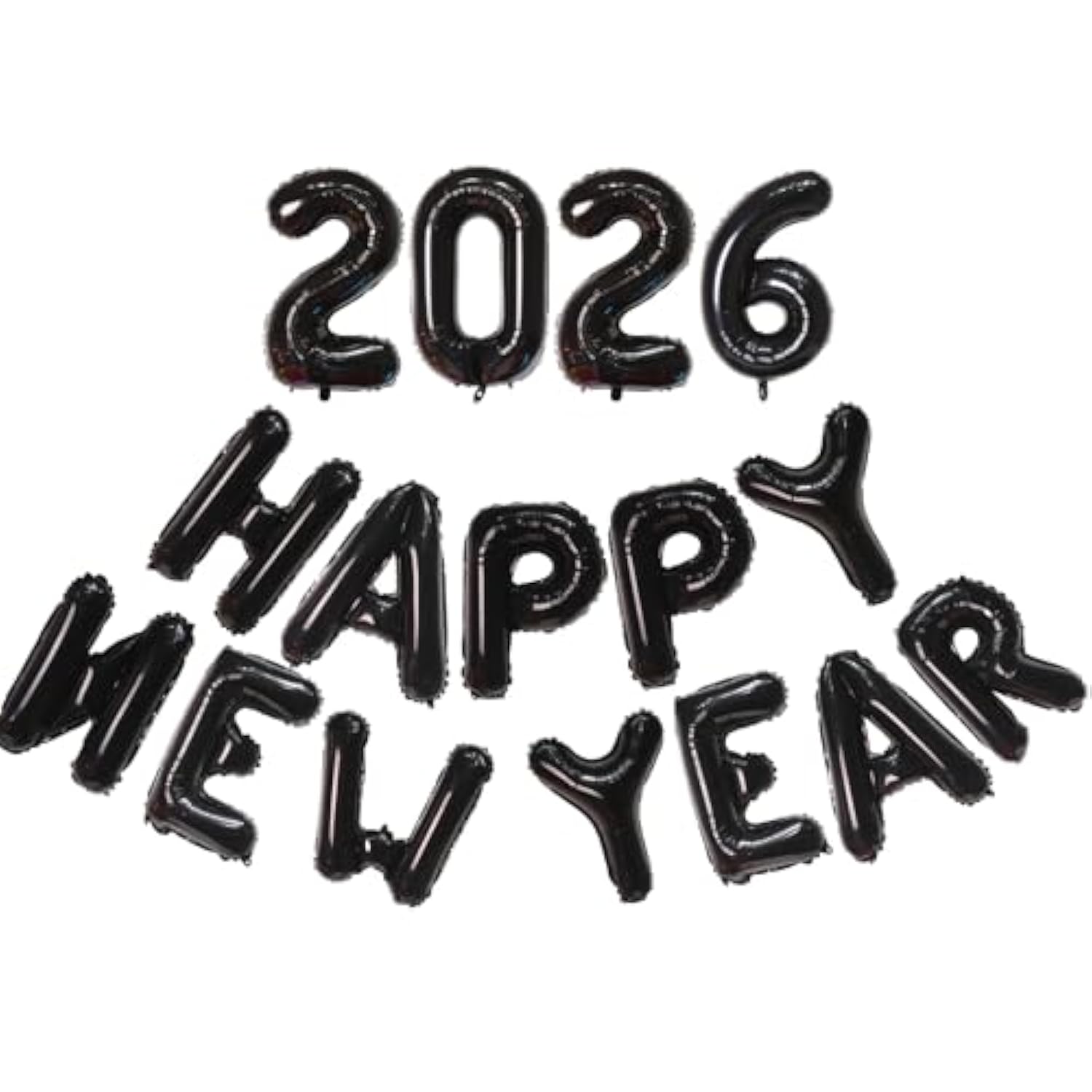 16in Black 2026 Number Balloons Happy New Year NYE Party Decorations