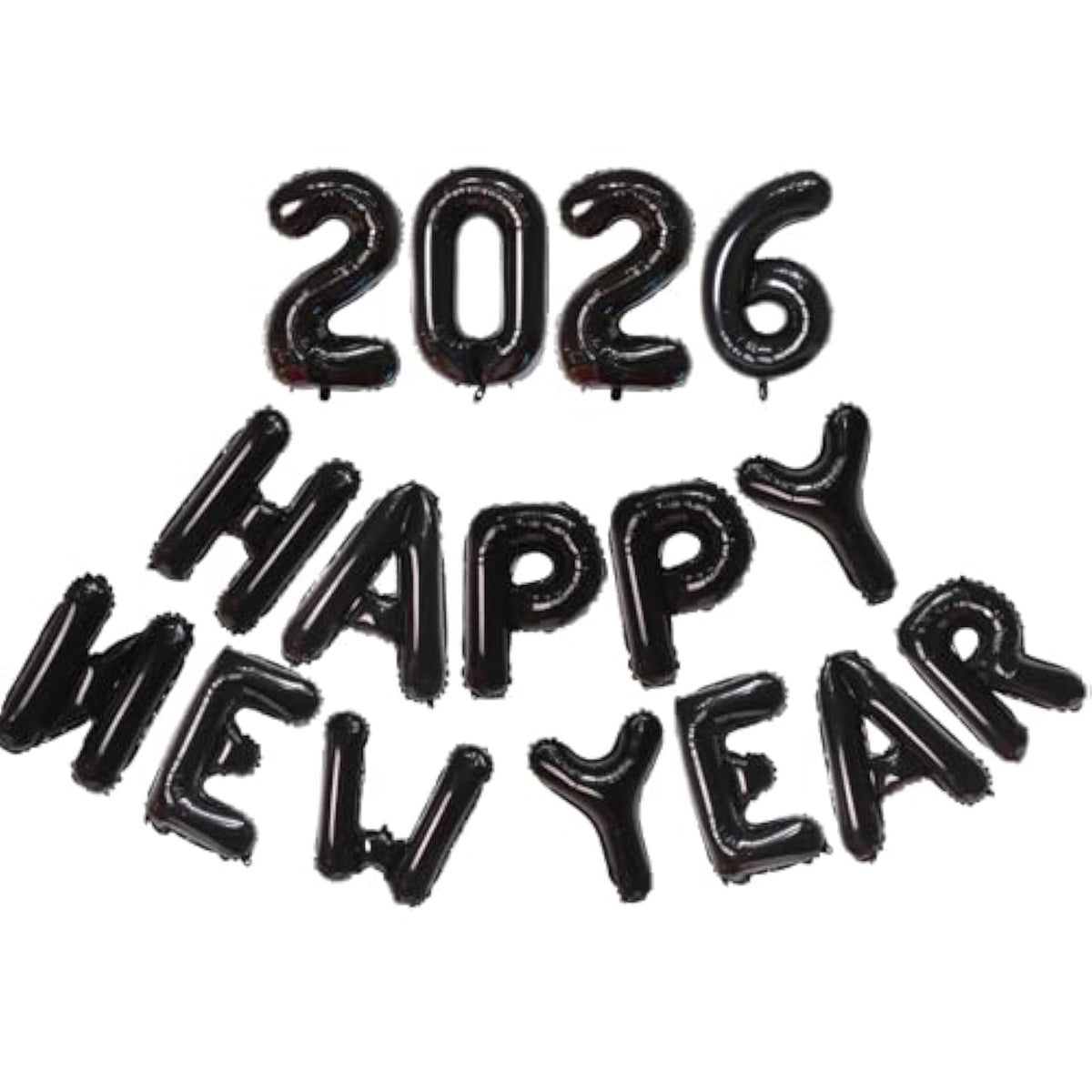 16in Black 2026 Number Balloons Happy New Year NYE Party Decorations