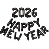 16in Black 2026 Number Balloons Happy New Year NYE Party Decorations