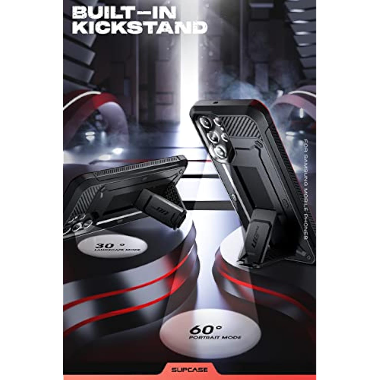 SUPCASE for Samsung Galaxy S22 Ultra Case with Stand (Unicorn Beetle Pro), [Built-in Front Frame & Belt-Clip] [Military-Grade Protection] Full-Body Rugged Phone Case for Galaxy S22 Ultra, Black