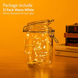 12 Pack Fairy Lights Battery Operated String Lights, 7Ft 20 Led Fairy String Lights, Waterproof Copper Wire Firefly Star