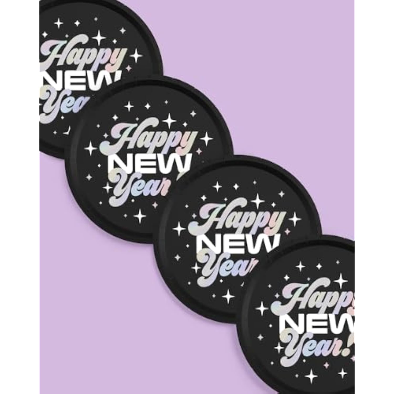 25-Pack 9-Inch New Year 2024 Disposable Plates for NYE Party Decor