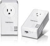 Powerline 1300 Av2 Adapter With Built-In Outlet Adapter Kit, Includes 2 X Tpl-423E Adapters, Ieee 1905.1 & Ieee 1901, Gigabit Port, Range Up To 300M (984 Ft), White, Tpl-423E2K