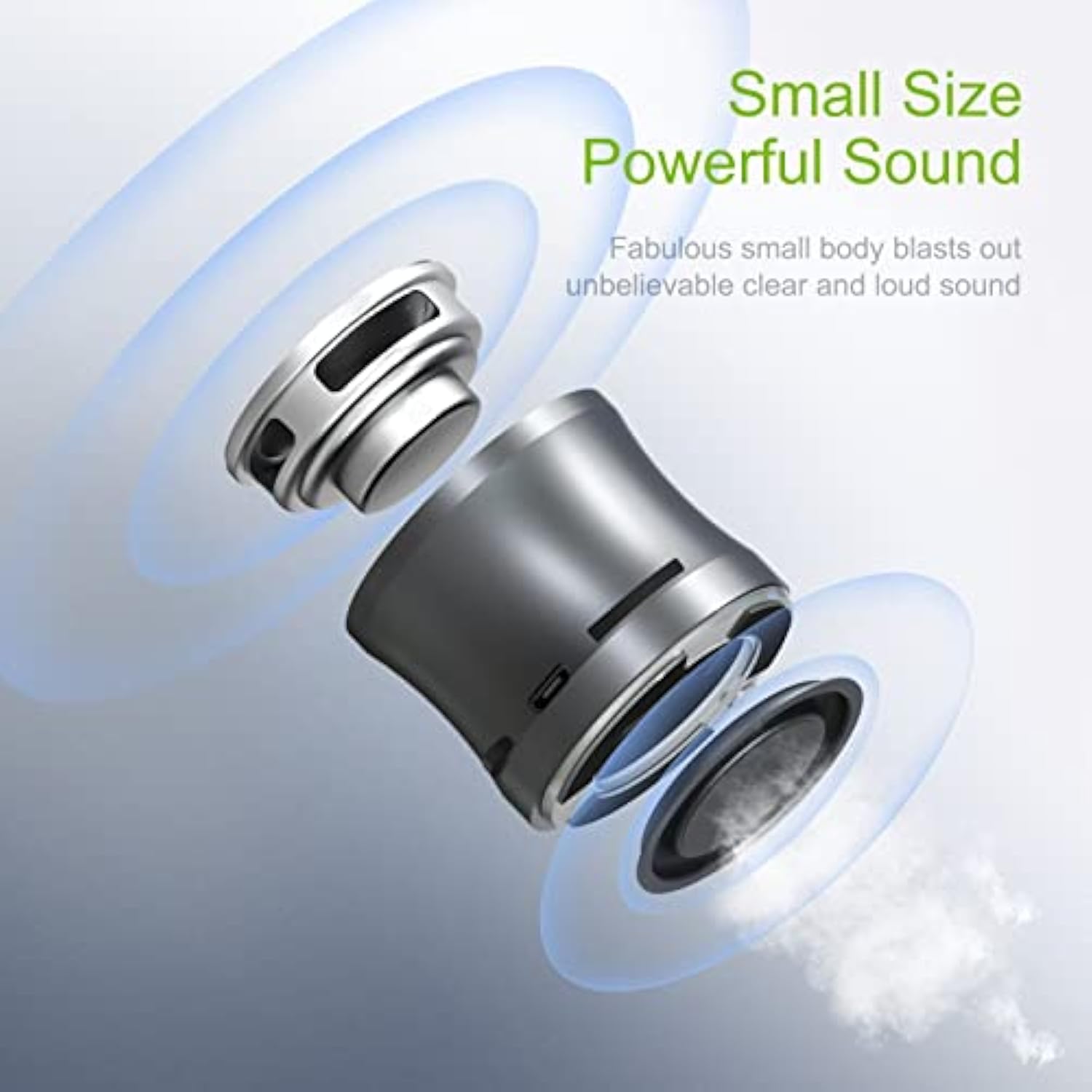 EWA A109mini Bluetooth Speaker with Bass Radiator, Enhanced Bass, Portable Wireless Speaker for Home, Hiking and More - Gray