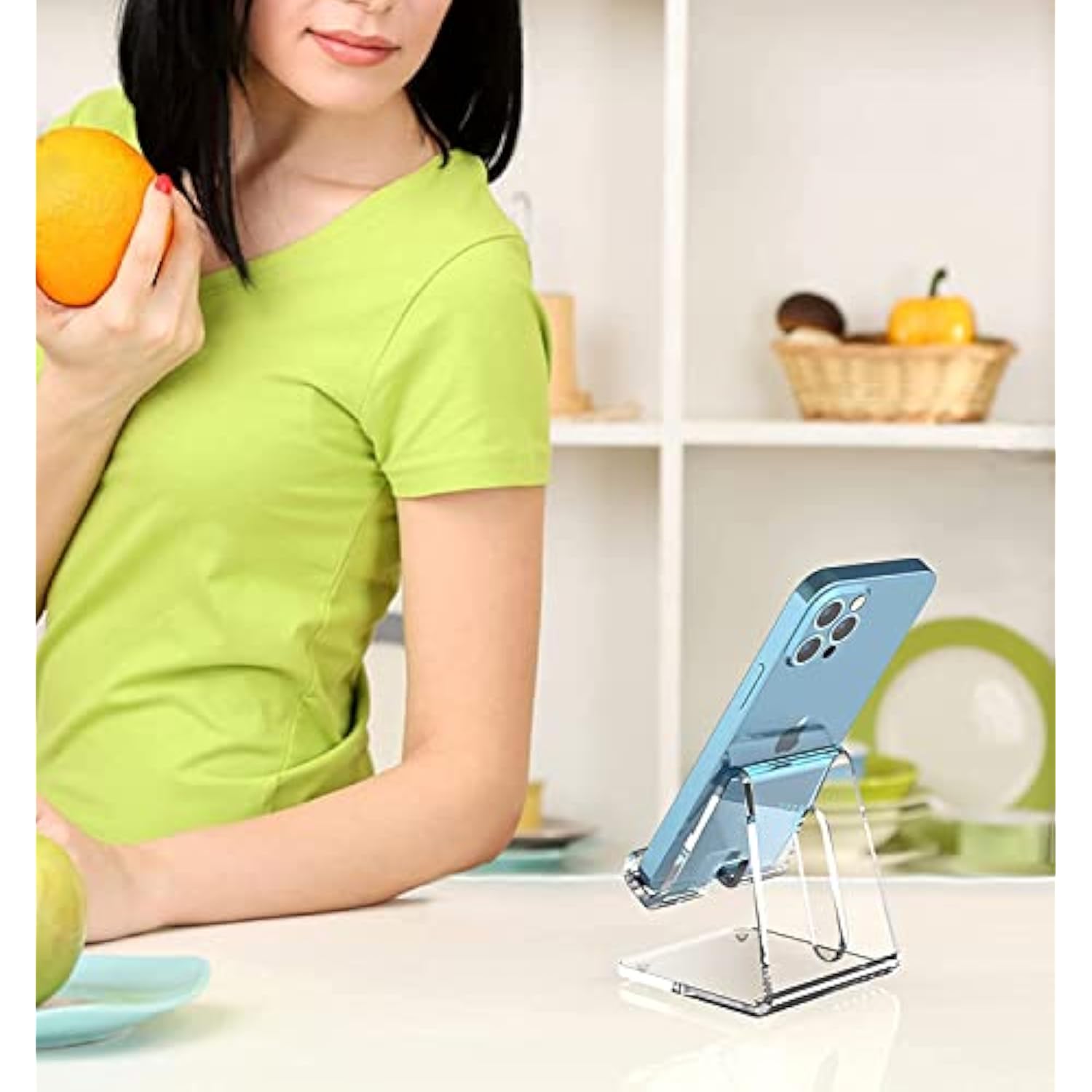 Acrylic Cell Phone Stand, Portable Clear Phone Stand For Desk, Compatible With Phone16 15 14 13 Pro Max Mini 12 11 Plus Se, Switch, Android Smartphone, Pad, Tablet, Desk Accessories