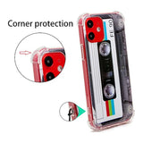 Phone Case Matte Finish Heavy Duty Soft Back Cover With Reinforced Corners Tpu Soft Bumper Retro Cassette Tape Case Compatible With Iphone 12