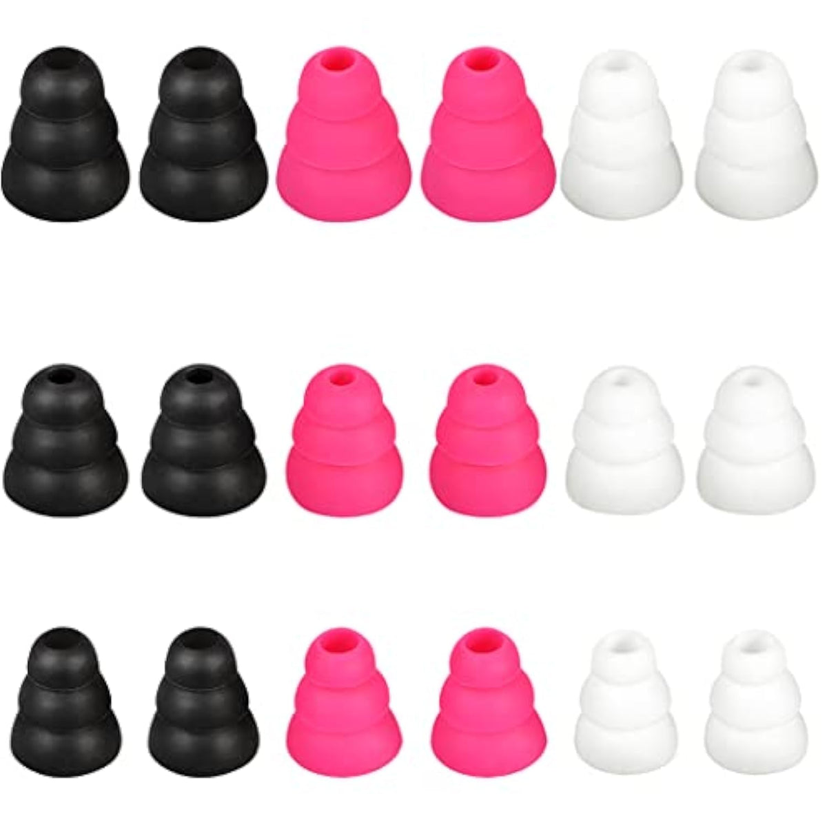 Replacement Triple Flange Earbuds Tips Silicone Buds Conical Ear Tips Earbuds Compatible With Most In Ear Headphones (E.G:Compatible With Sony Senso Powerbeats Jaybird Etc.)