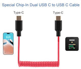 Audio Adapter Cable SC16 SC22 USB C to USB C for Rode Wireless GO II, ME, Pro Coiled Aux Cord Compatible with iPhone 16 15, McBook, PC, Laptop,