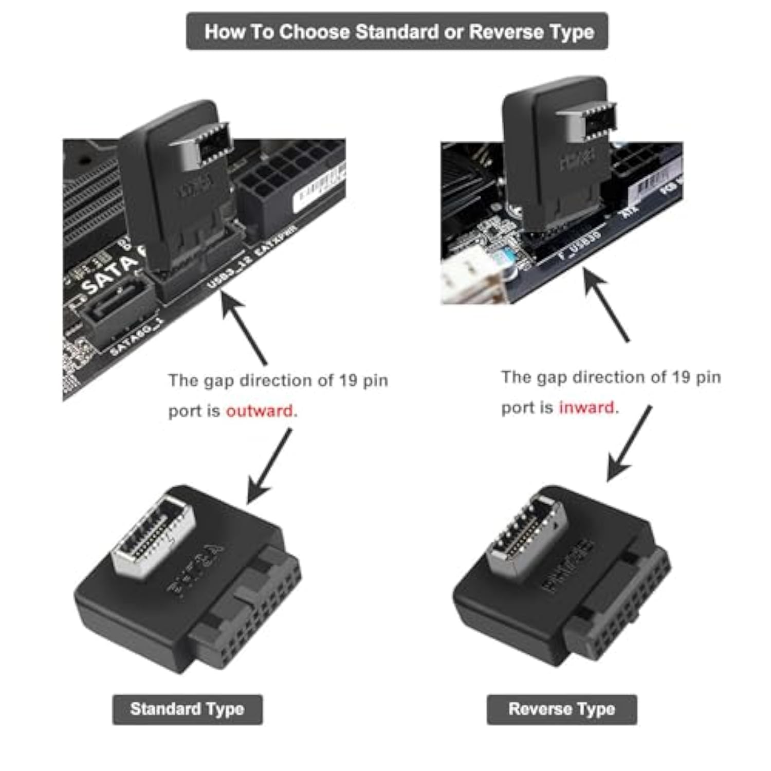 Usb 3.0 (3.1 Gen 2) Internal Idc 19 Pin Motherboard Header To Type-E A-Key Usb