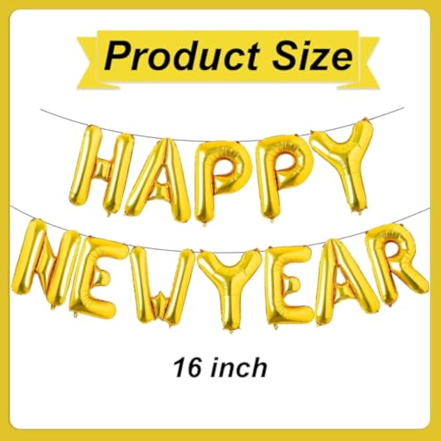16 Inch Gold 2026 Happy New Year Foil Balloons Party Supplies