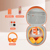 Hard Travel Case Compatible With Yoto Mini (2024 Edition) & Accessories, Carrying Case With Shoulder Strap Holds Kids Audio Music Player, Headphones & Up To 120 Audiobook Cards, Orange
