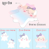 Halloween Ghost Banner 2Pcs Soft Color Double Sided Ghost Party Decorations Kids