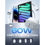 Ipad Charger Fast Charging, 2 Pack 20W Pd Ipad Charger For Ipad Pro 12.9/11 Inch, Ipad Air 5Th/4Th, Ipad Mini 6,Ipad 10Th, Iphone 15/15 Plus/Pro Max, Fast Charger Block, With Lighting And Usb C Cable