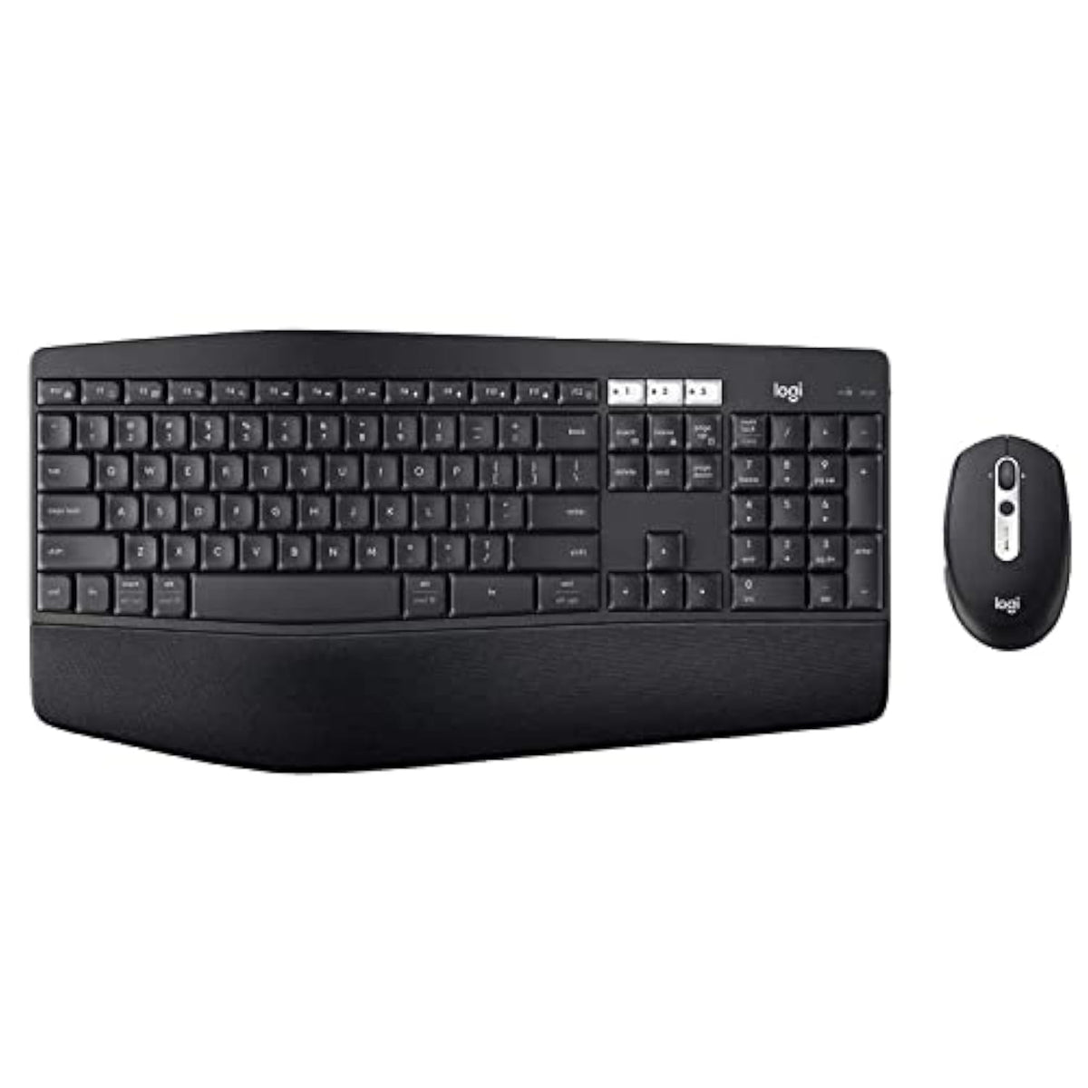Logitech G Mk825 Wireless Keyboard/Mouse Combo, Full-Size Keyboard With Xl Cushioned Palm Rest, Bluetooth Or Unifying Receiver Connectivity, Black (Renewed)