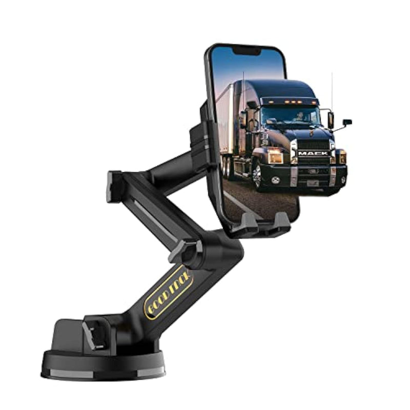 Truck Phone Holder Mount,Car Phone Holder,Dashboard Windshield Phone Holder 16.9 Inch Long Arm,Super Suction Cup Compatible With Pickup Truck,Commercial Truck And All Phone