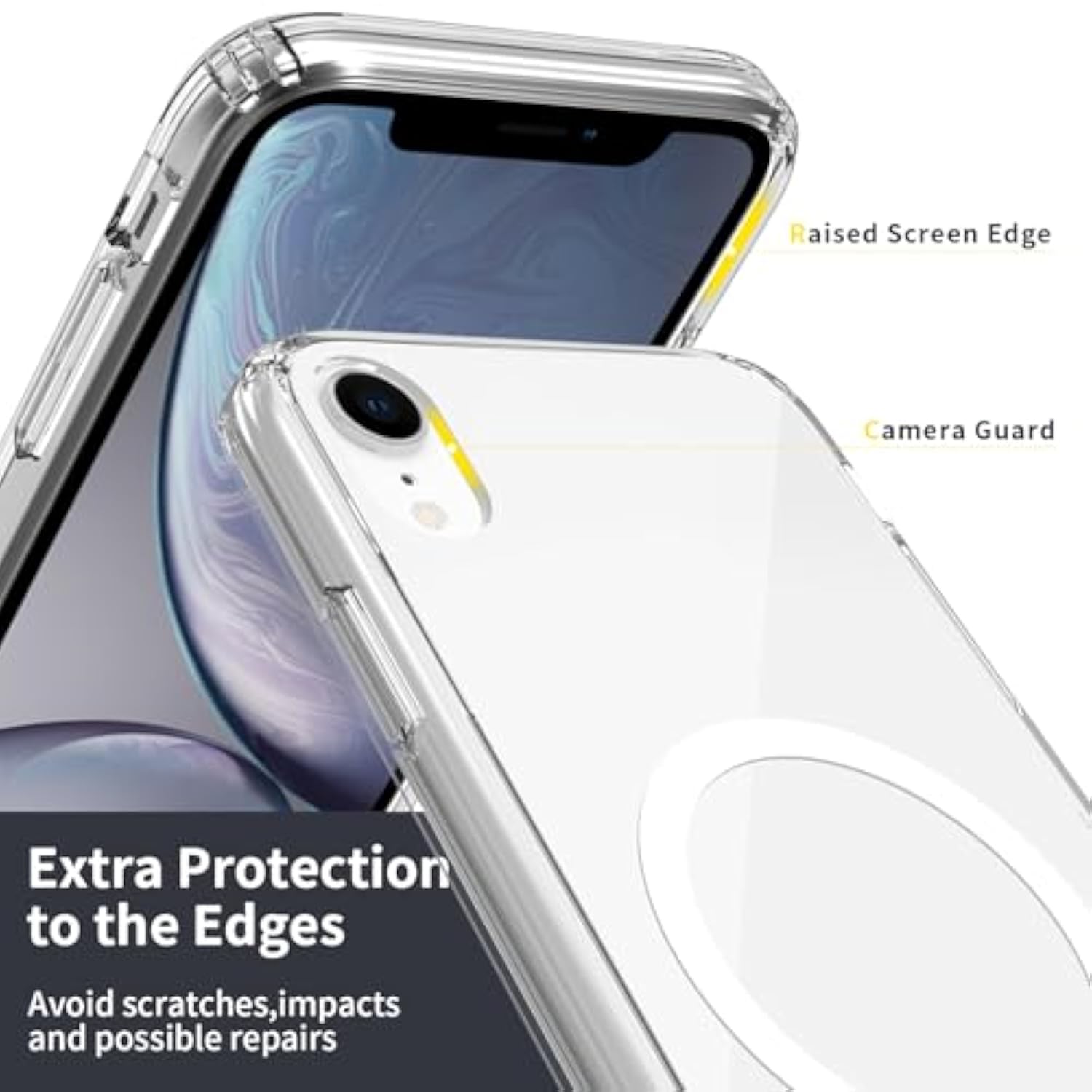 Magnetic For Iphone Xr Case [Mil-Grade Drop Protection] [Compatible With Magsafe] Shockproof Slim Transparent Protective Phone Case, Clear