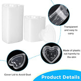 48 Pcs Valentine‘S Day Heart Shaped Storage Containers 4 Oz Heart Plastic Containers With Lids Transparent Small Clear Box Portion Cups For Diy Craft Making Liquid Foam Ball Soft Clay