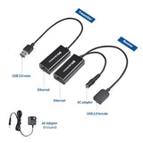 Cable Matters USB Over Ethernet Extender with Power Adapter - Full USB 2.0 Sup