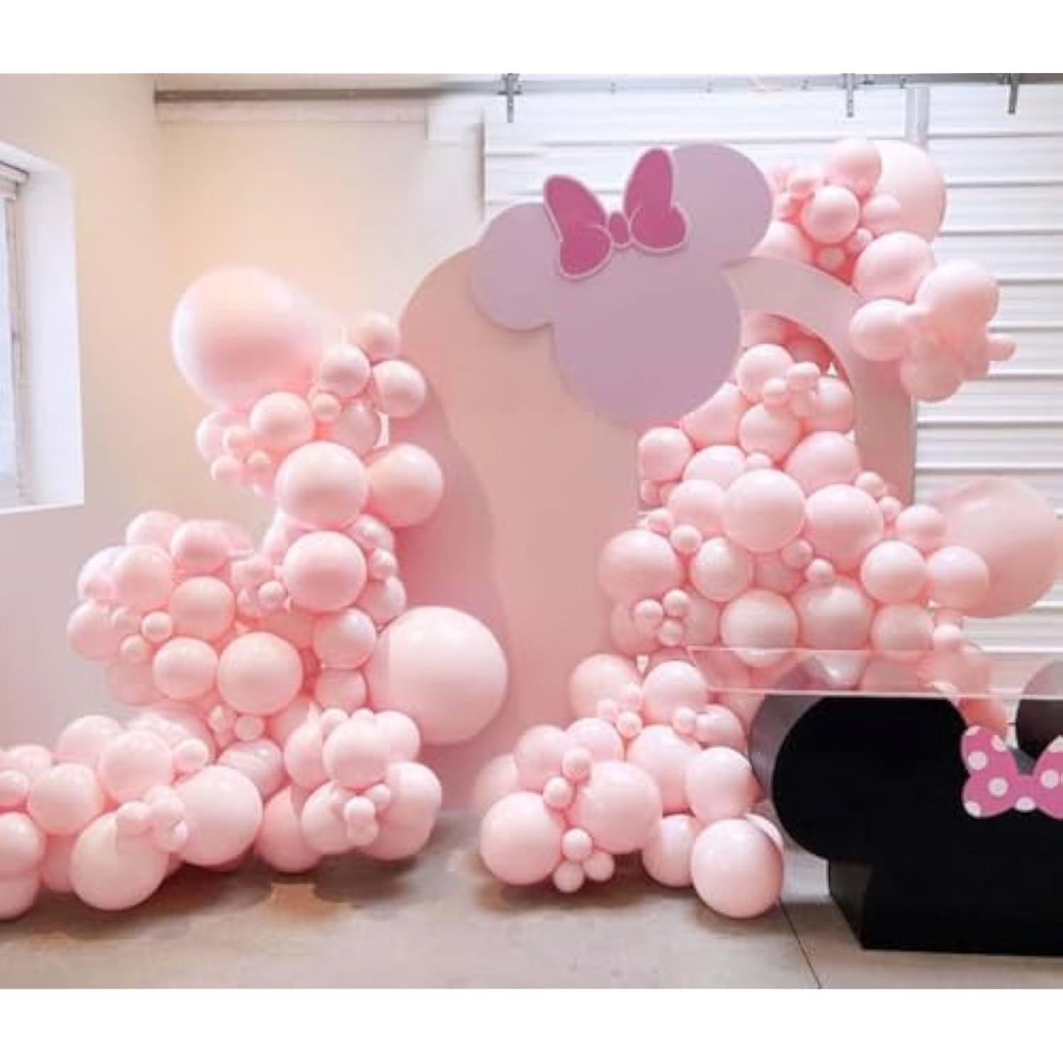 Pastel Light Pink Balloons Double Stuffed Pink Balloon Garland Arch Kit Different Sizes 18/12/5 Inch For Birthday Baby Shower Gender Reveal Bridal Party Decorations