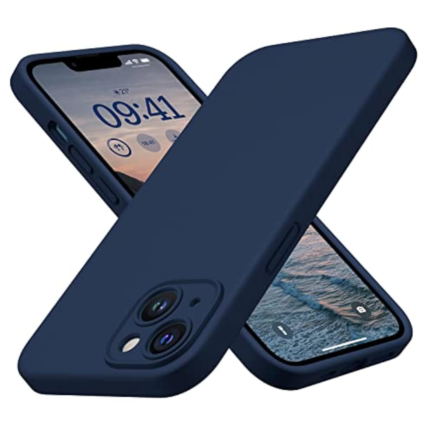 CellEver Heavy-Duty Silicone Case for iPhone 14 [Camera Protection] [Anti-Oil Coating] Military Drop Protection, Soft Scratch-Free Interior, Navy Blue