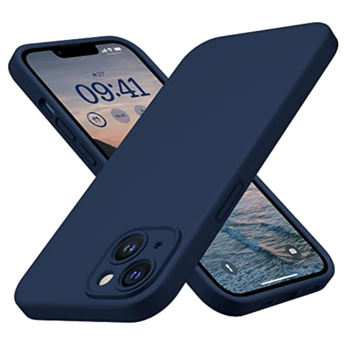 CellEver Heavy-Duty Silicone Case for iPhone 14 [Camera Protection] [Anti-Oil Coating] Military Drop Protection, Soft Scratch-Free Interior, Navy Blue