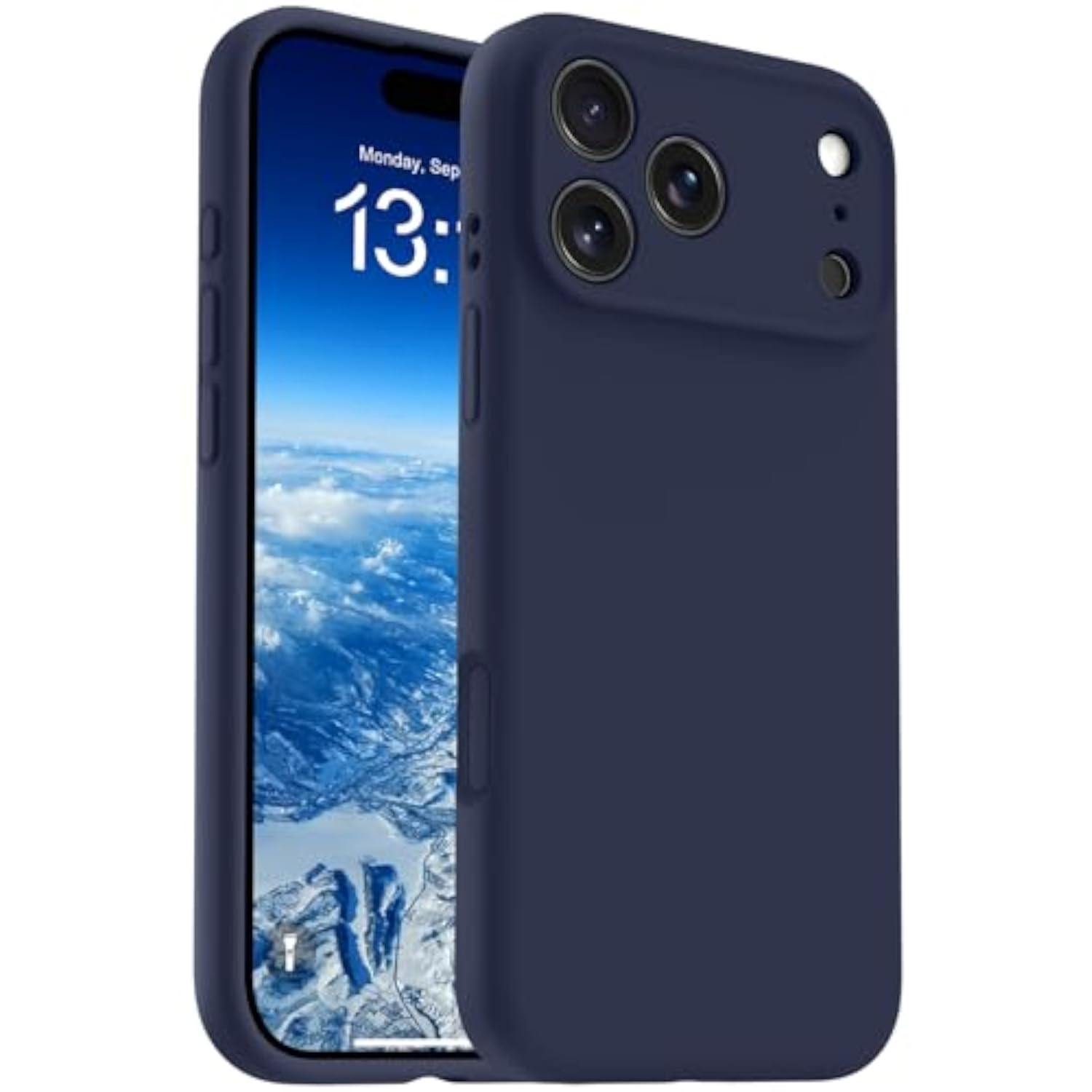 Midnight Blue Magnetic Case for iPhone 17 Pro, Compatible with Magsafe, Classic Liquid Silicone Phone Case with Integrated Camera Control Button and Anti-Scratch Microfiber Lining