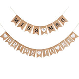 2 Pieces Bride To Be Banner Bride Sign Burlap Banner Bridal Shower Decorations Rustic Bunting Garland For Party Decorations Supplies (Black, White)