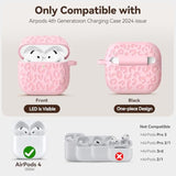 Leopard Engraved AirPods 4 Case Cover 2024 in Pink