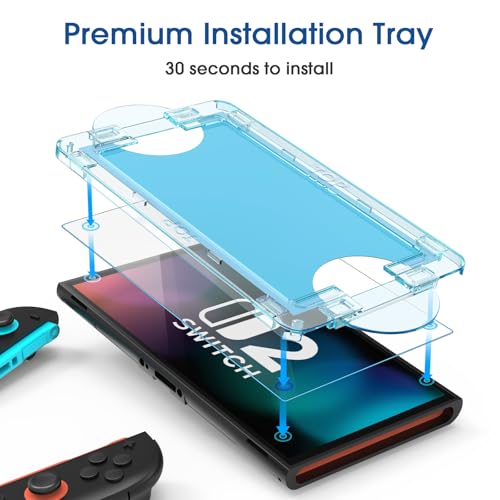 Auto-Alignment OneTouch for Nintendo Switch 2 Screen Protector [7.9''] 2025 Tempered Glass, Accessories, 30 seconds Installation, Bubble Free,