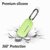 Soft Flexible Silicone Case for Sony WF-C510, Scratch Resistant Protective Cover with Carabiner (Luminous Green)