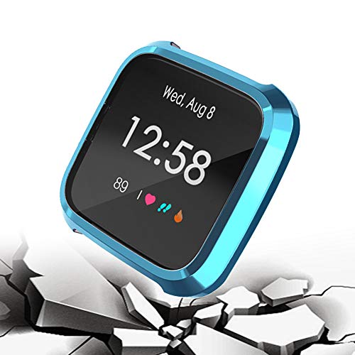 [8-Pack] Screen Protector Case Compatible with Fitbit Versa Lite,All-Around Ultra Slim Soft TPU Plated Cover Scratch-Proof Protective Bumper Shell (8