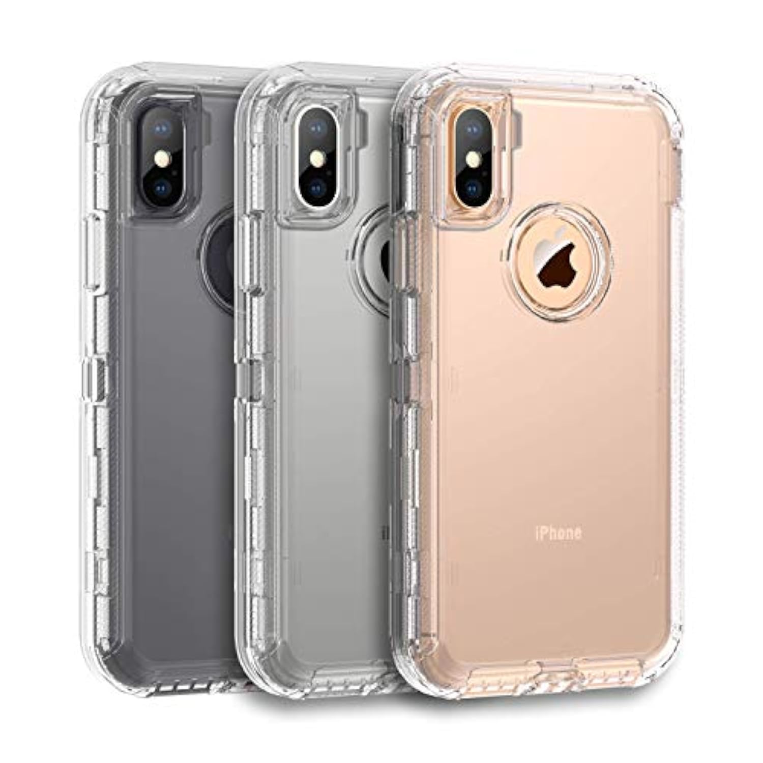 Case For Iphone Xs Case, Heavy Duty Cover - Full Armor Body - Shockproof Protection Bumper - Built-In, Layers Hybrid Tpu Rugged Rubber With Hard Pc Panel Compatible With Iphone X (Clear)