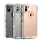 Case For Iphone Xs Case, Heavy Duty Cover - Full Armor Body - Shockproof Protection Bumper - Built-In, Layers Hybrid Tpu Rugged Rubber With Hard Pc Panel Compatible With Iphone X (Clear)