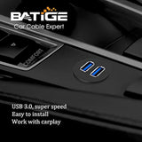 2 Ports Dual Usb 3.0 Male To Usb 3.0 Female Aux Flush Mount Car Mount Extension Cable For Car Truck Boat Motorcycle Dashboard Panel 1Ft