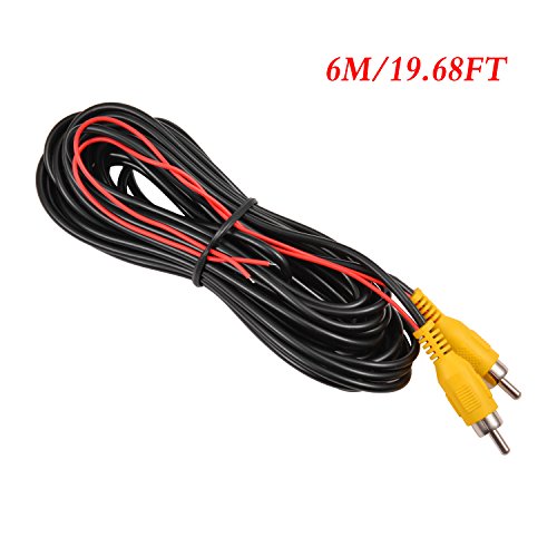Backup Camera RCA Video Cable,Car Reverse Rear View Camera Video Cable with Detection Wire(20FT/6m),AV Extension Cable with RCA Video Female to