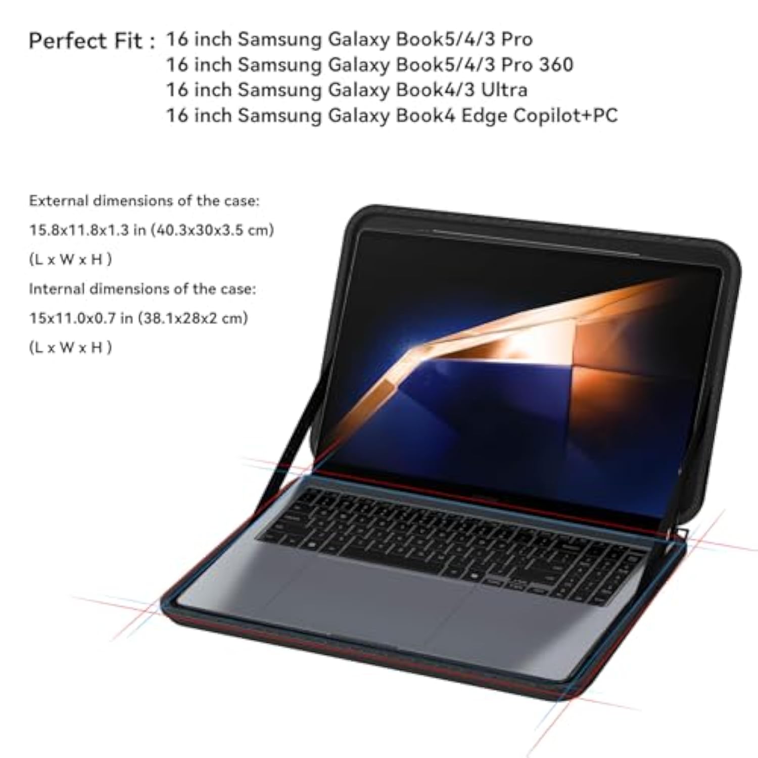 Smatree Laptop Sleeve Case for 16 inch Samsung Galaxy Book5/4/3 Pro 360, for 16 inch Galaxy Book5/4/3 Pro, for 16inch GalaxyBook4/3 Ultra, for 16inch GalaxyBook4 Edge Copilot+PC, Anti-shock Laptop Bag
