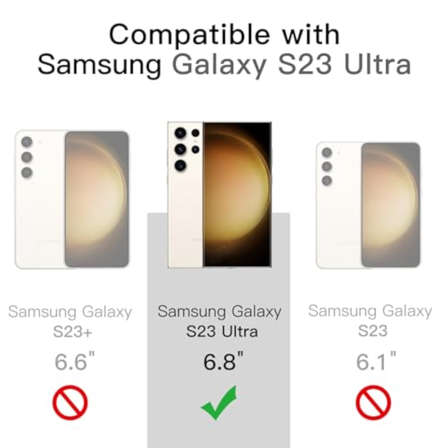 Jetech Case For Samsung Galaxy S23 Ultra 5G 6.8Inch, Nonyellowing Shockproof Bumper Protective Phone Cover, Antiscratch Hard Pc Back (Clear)