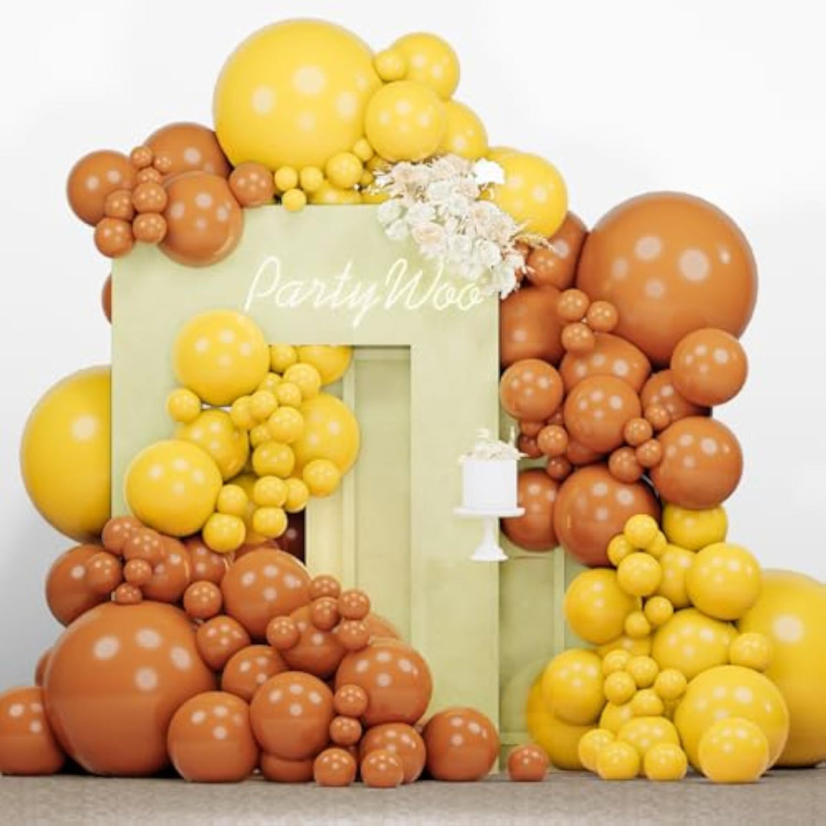 Burnt Orange Mustard Yellow Balloon Arch Kit 140PCS Fall Thanksgiving Party Decor