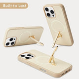iPhone 16 Pro Magnetic Case with 2-Way Stand, Magsafe Leather Protective Cover