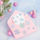 Christmas Envelope Seal Snowflake Sticker Glitter Xmas Winter Label Snowflake Dot Stickers Decals For Card Box Home Crafts Decoration (Silver, 20 Sheets)